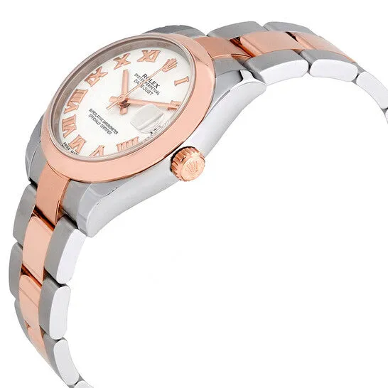 Original Rolex Oyster Perpetual Datejust White Dial Automatic Stainless Steel and 18 Carat Everose Gold Ladies Watch JMS always Earrings Original Rolex Oyster Perpetual Datejust White Dial Automatic Stainless Steel and 18 Carat Everose Gold Ladies Watch JMS always Earrings