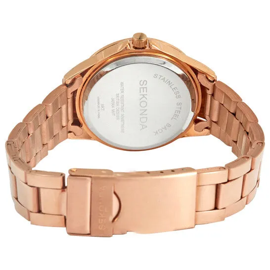 Original Sekonda Quartz Silver Dial Rose Goldtone Ladies Watch 2791 JMS always Rings Original Sekonda Quartz Silver Dial Rose Goldtone Ladies Watch 2791 JMS always Rings