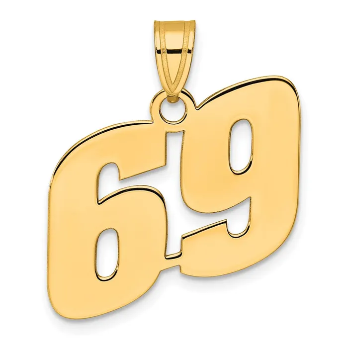 PreStyled Sets 14k Yellow Gold Polished Block Number 69 Pendant Goldia