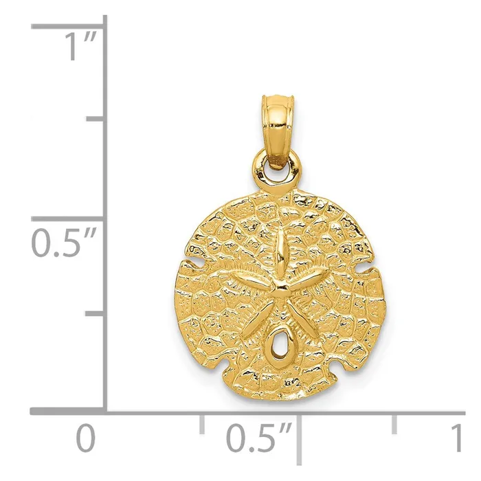 PreStyled Sets 14k Yellow Gold Sand Dollar Pendant Goldia