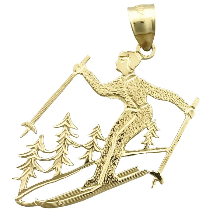 PreStyled Sets Goldia 14K Gold Olympic Skier Pendant