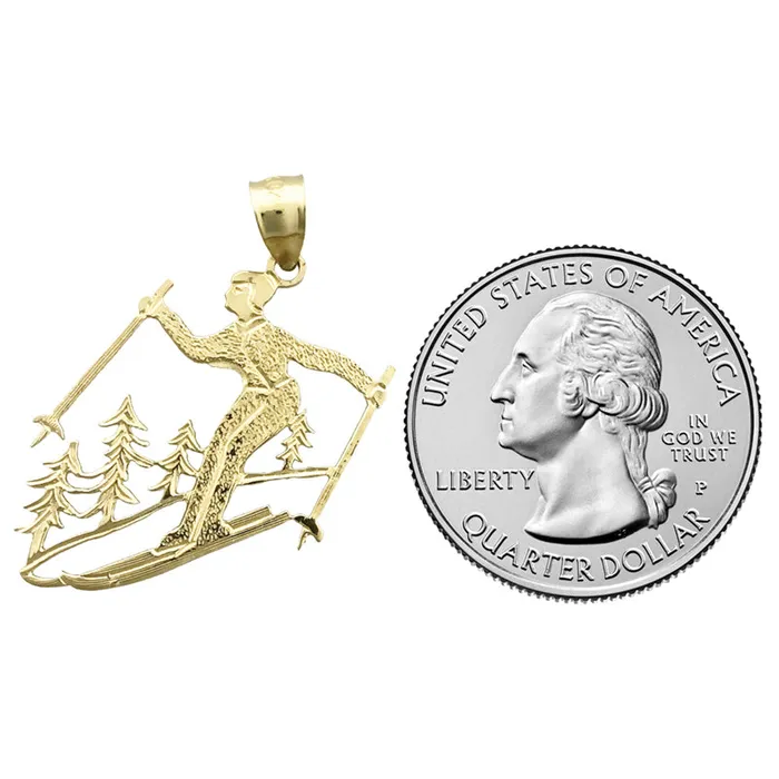 PreStyled Sets Goldia 14K Gold Olympic Skier Pendant