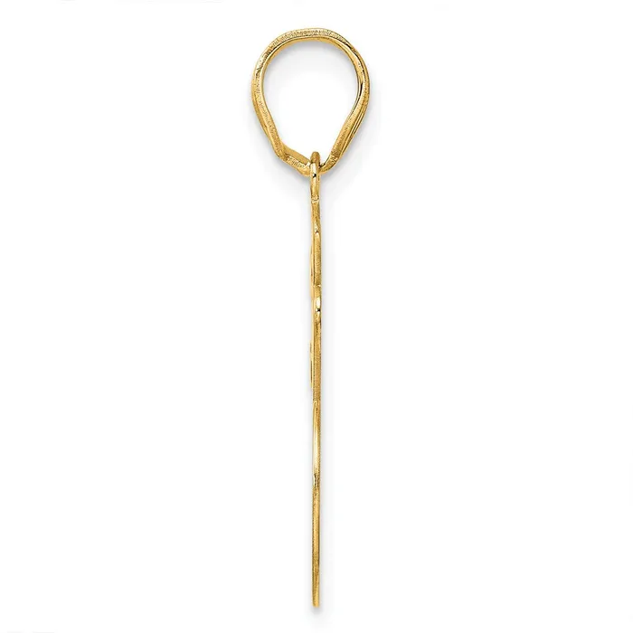 PreStyled Sets Goldia 14k Yellow Gold Brushed Border Script Number 76 Pendant