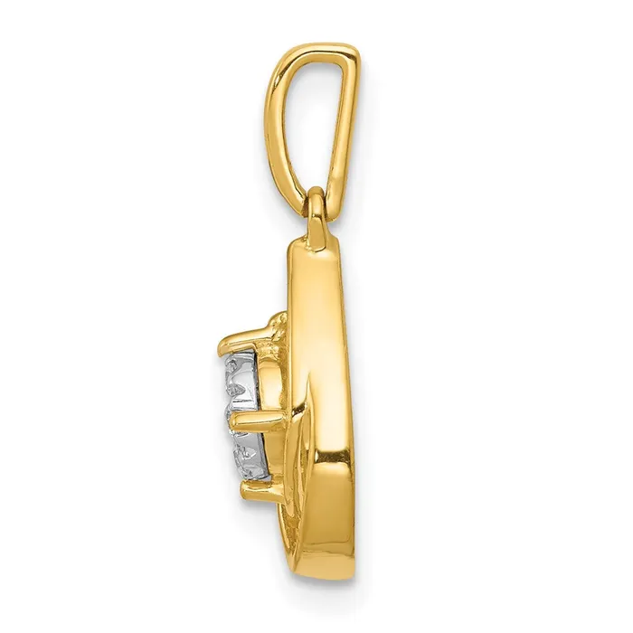 PreStyled Sets Goldia 14K Yellow Gold Polished 115ct Real Diamond Fancy Teardrop Pendant