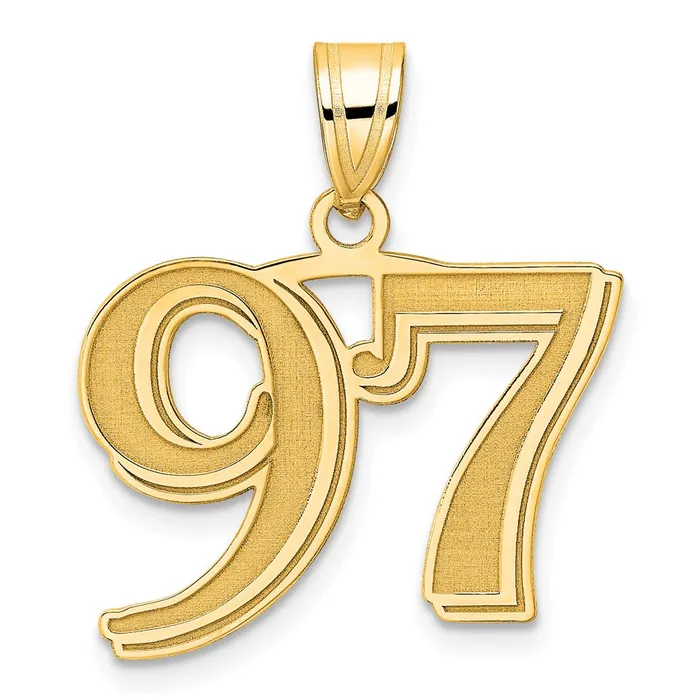 PreStyled Sets Goldia 14k Yellow Gold Polished Etched Number 97 Pendant