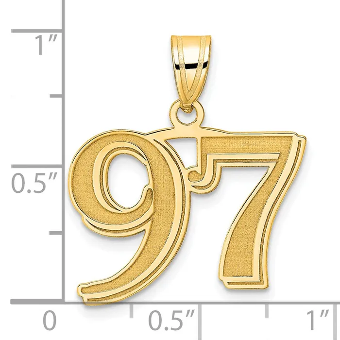 PreStyled Sets Goldia 14k Yellow Gold Polished Etched Number 97 Pendant
