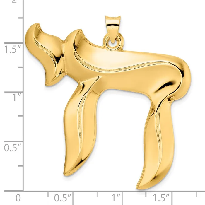 PreStyled Sets Goldia 14k Yellow Gold Polished Solid Chai Symbol Pendant