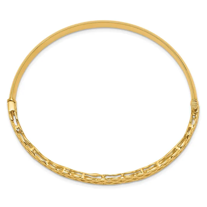 PreStyled Sets Goldia 14k Yellow Gold Polished Wavy Hinged Bangle