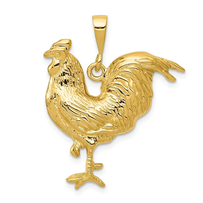 PreStyled Sets Goldia 14k Yellow Gold Solid Polished OpenBacked Rooster Pendant PreStyled Sets Goldia 14k Yellow Gold Solid Polished OpenBacked Rooster Pendant