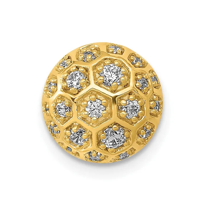 PreStyled Sets Goldia Solid 14k Yellow Gold 14ct Simulated CZ Honeycomb Chain Slide PreStyled Sets Goldia Solid 14k Yellow Gold 14ct Simulated CZ Honeycomb Chain Slide