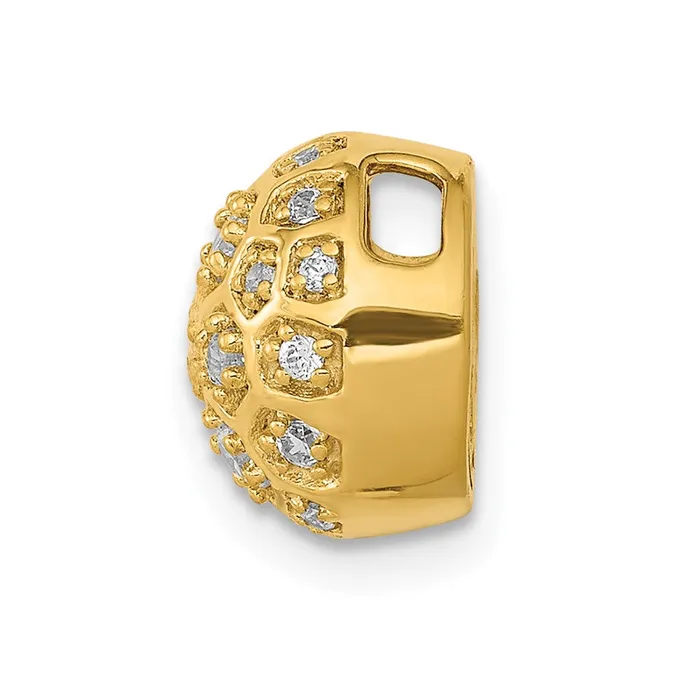 PreStyled Sets Goldia Solid 14k Yellow Gold 14ct Simulated CZ Honeycomb Chain Slide