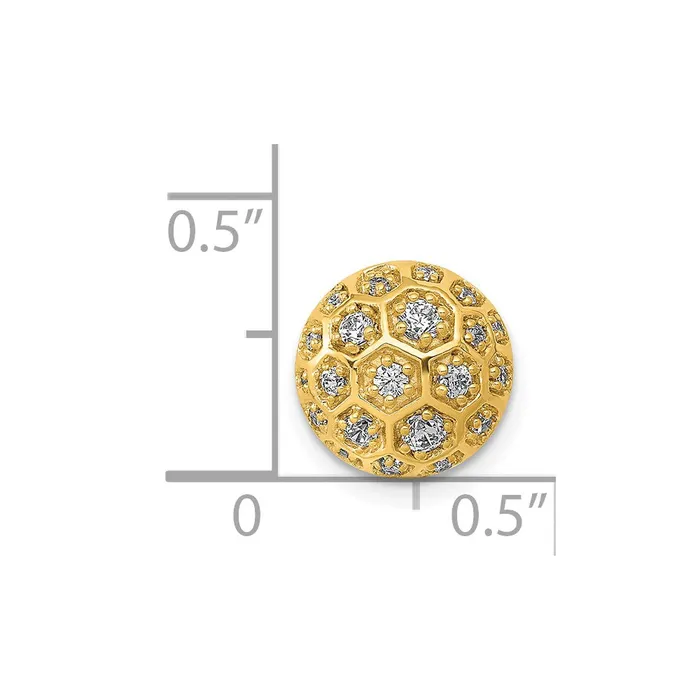 PreStyled Sets Goldia Solid 14k Yellow Gold 14ct Simulated CZ Honeycomb Chain Slide