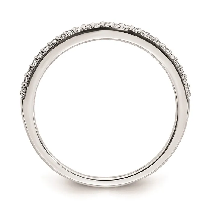 Rings 012ct CZ Solid Real 14k White Gold Contoured Wedding Band Ring Goldia