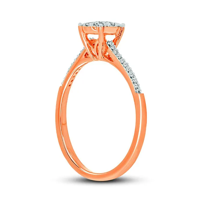 Rings 020 CT TW Composite Oval Natural Diamond Promise Ring in Solid 10K Rose Gold Goldia Rings 020 CT TW Composite Oval Natural Diamond Promise Ring in Solid 10K Rose Gold Goldia