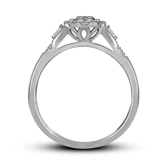 Rings 020 CT TW Composite PearShaped Natural Diamond Frame Promise Ring in Solid 10K White Gold Goldia Rings 020 CT TW Composite PearShaped Natural Diamond Frame Promise Ring in Solid 10K White Gold Goldia