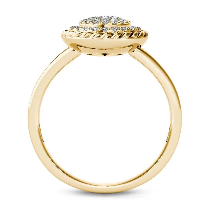 Rings 025 CT TW Composite Natural Diamond Rope Frame Split Shank Ring in Solid 10K Yellow Gold Goldia Rings 025 CT TW Composite Natural Diamond Rope Frame Split Shank Ring in Solid 10K Yellow Gold Goldia