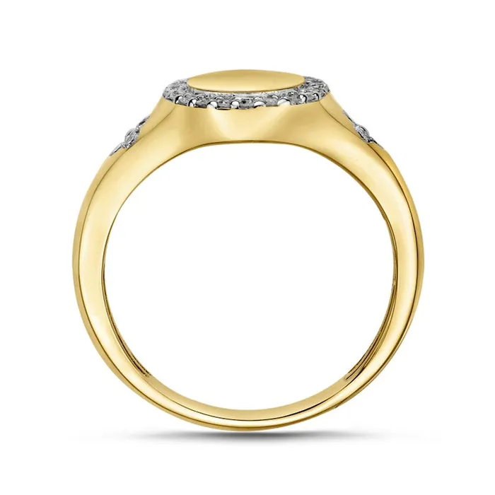 Rings 025 CT TW Natural Diamond Frame Signet Ring in Solid 10K Yellow Gold Goldia Rings 025 CT TW Natural Diamond Frame Signet Ring in Solid 10K Yellow Gold Goldia