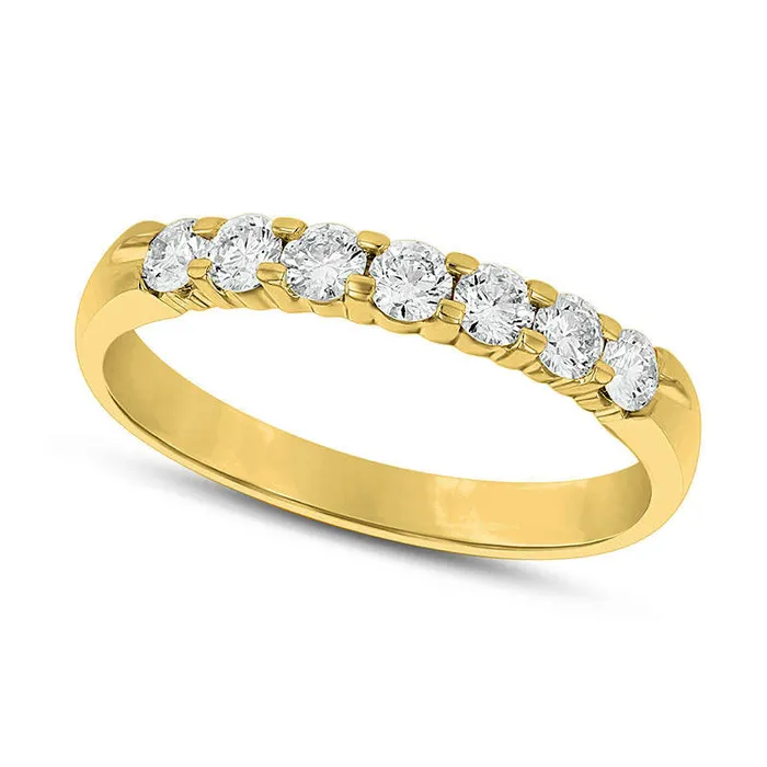 Rings 050 CT TW Natural Diamond Seven Stone Anniversary Band in Solid 14K Gold Goldia Rings 050 CT TW Natural Diamond Seven Stone Anniversary Band in Solid 14K Gold Goldia