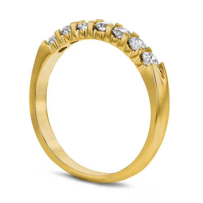 Rings 050 CT TW Natural Diamond Seven Stone Anniversary Band in Solid 14K Gold Goldia Rings 050 CT TW Natural Diamond Seven Stone Anniversary Band in Solid 14K Gold Goldia