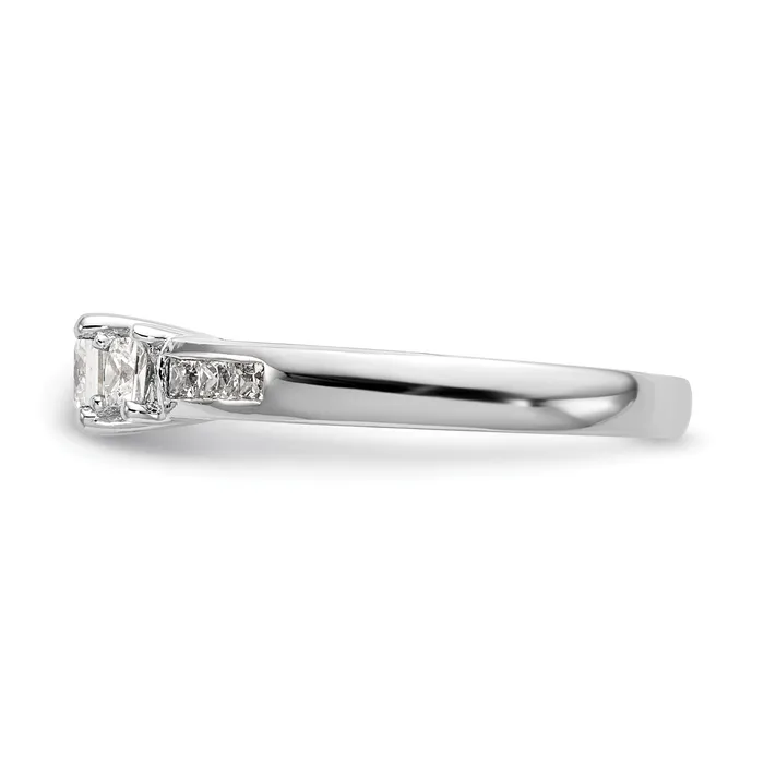 Rings 050ct CZ Solid Real 14K White Gold 3Stone Engagement Ring Goldia