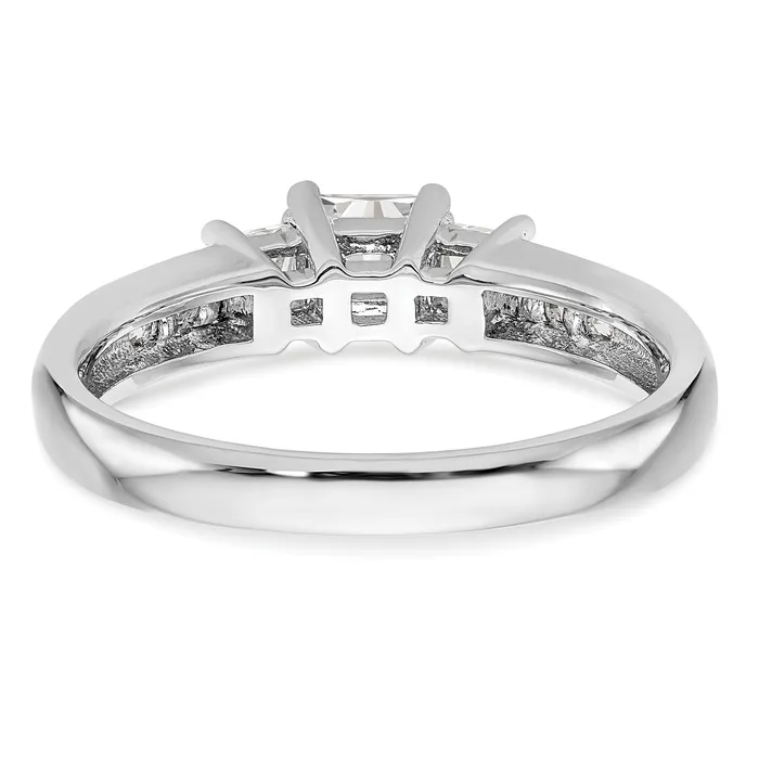 Rings 050ct CZ Solid Real 14K White Gold 3Stone Engagement Ring Goldia