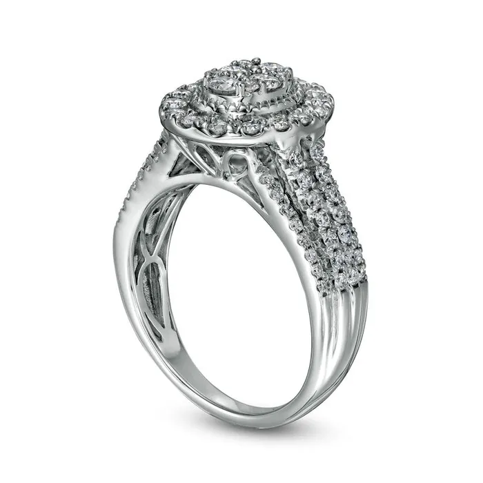 Rings 10 CT TW Composite Oval Natural Diamond Frame Antique VintageStyle Engagement Ring in Solid 10K White Gold Goldia Rings 10 CT TW Composite Oval Natural Diamond Frame Antique VintageStyle Engagement Ring in Solid 10K White Gold Goldia