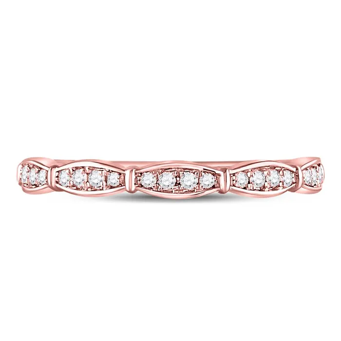 Rings 10k Rose Gold Round Diamond Stackable Band Ring 18 Cttw gndatlanta