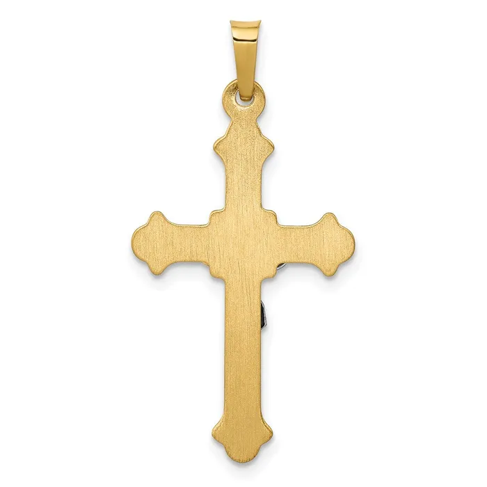 Rings 14k Twotone Gold Polished INRI Crucifix Pendant Goldia