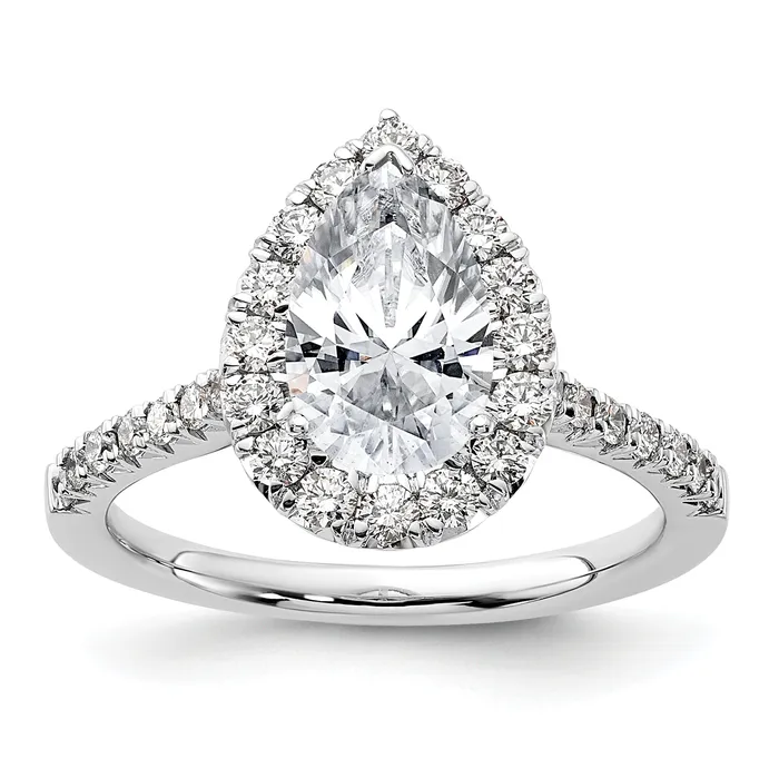 Rings 14k White Gold 58 Ct Lab Grown Diamond VSSI G 1 12 Ct Center Pear Halo Engagement Ring Goldia Rings 14k White Gold 58 Ct Lab Grown Diamond VSSI G 1 12 Ct Center Pear Halo Engagement Ring Goldia