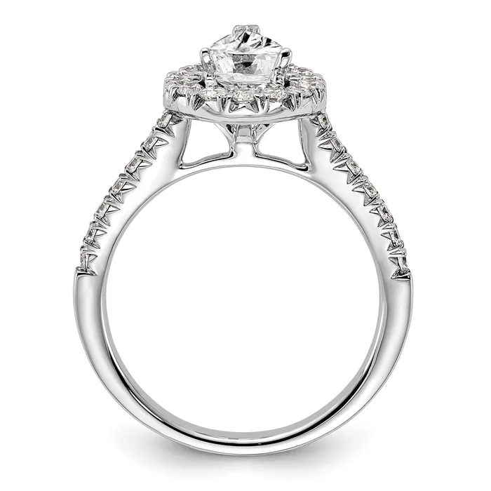 Rings 14k White Gold 58 Ct Lab Grown Diamond VSSI G 1 12 Ct Center Pear Halo Engagement Ring Goldia