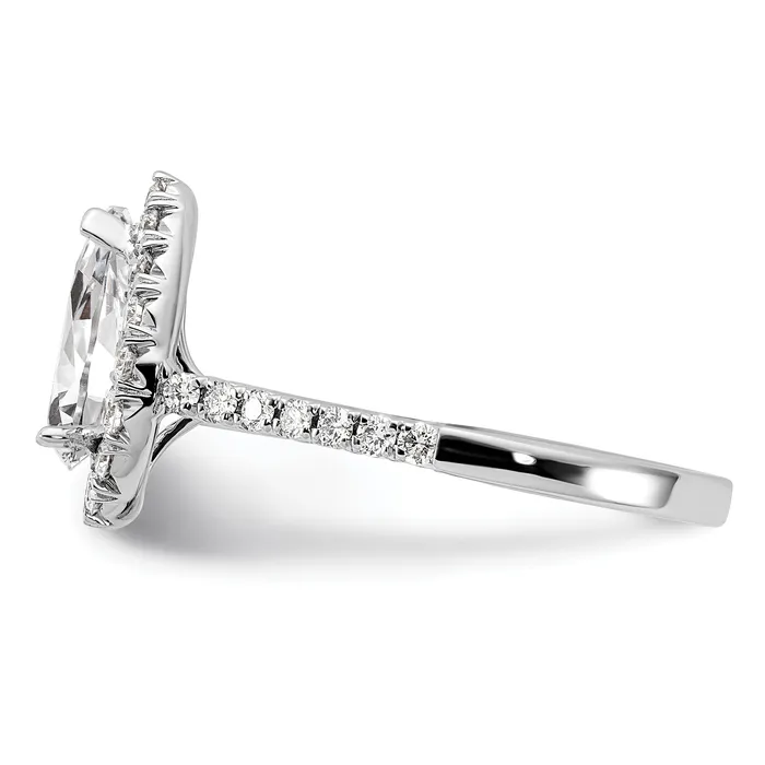 Rings 14k White Gold 58 Ct Lab Grown Diamond VSSI G 1 12 Ct Center Pear Halo Engagement Ring Goldia