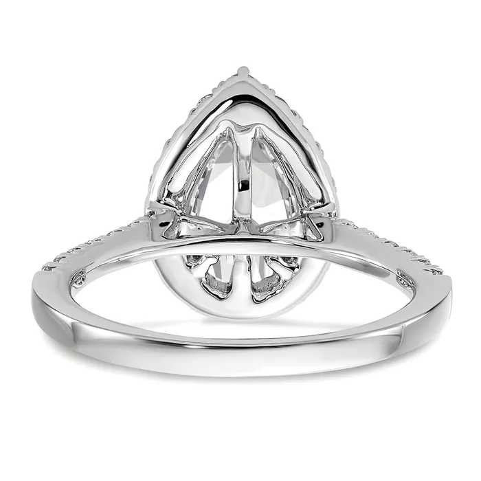 Rings 14k White Gold 58 Ct Lab Grown Diamond VSSI G 1 12 Ct Center Pear Halo Engagement Ring Goldia