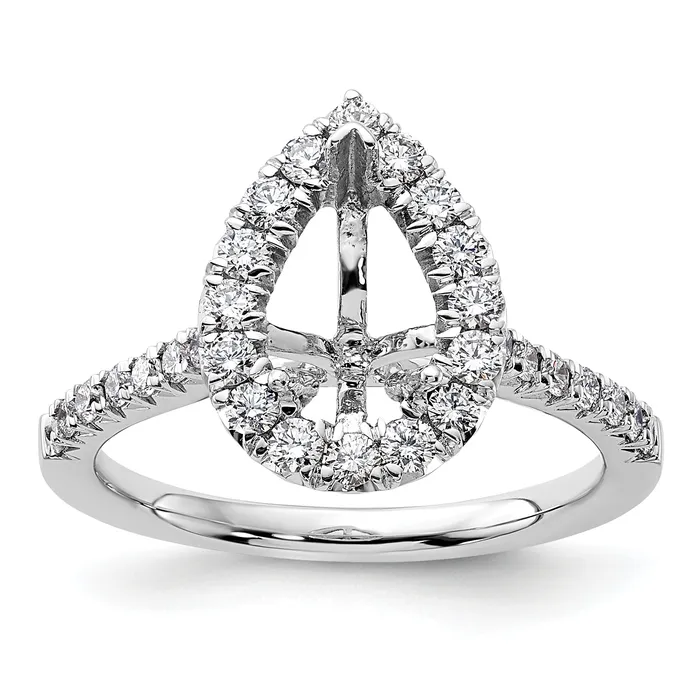 Rings 14k White Gold 58 Ct Lab Grown Diamond VSSI G 1 12 Ct Center Pear Halo Engagement Ring Goldia
