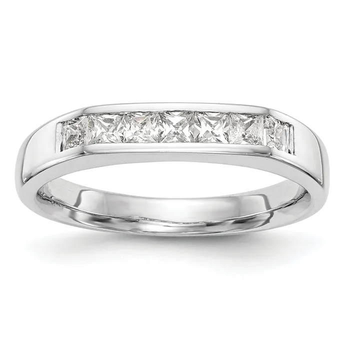 Rings 14K White Gold 7 Stone Diamond Channel Band Goldiacom