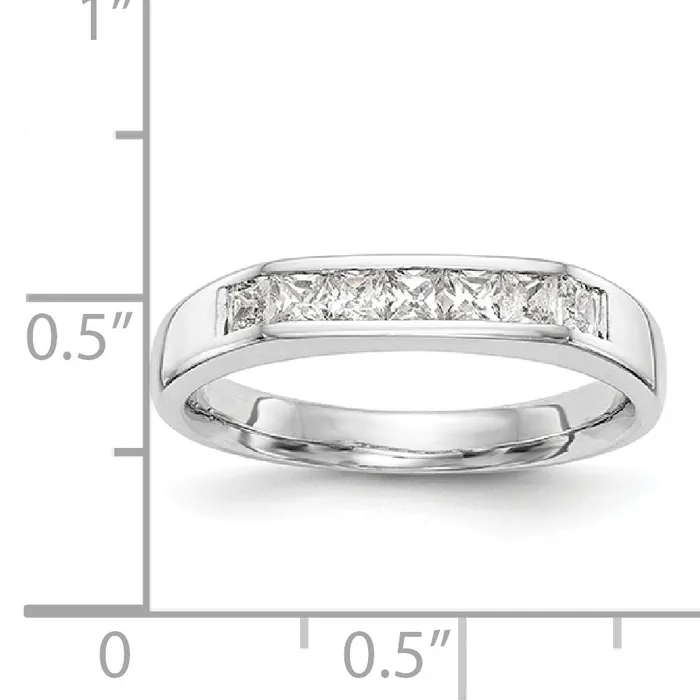 Rings 14K White Gold 7 Stone Diamond Channel Band Goldiacom