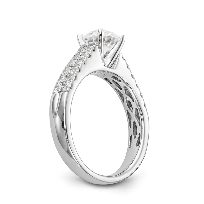 Rings 14K White Gold Diamond Peg Set CZ Engagement Ring Goldiacom