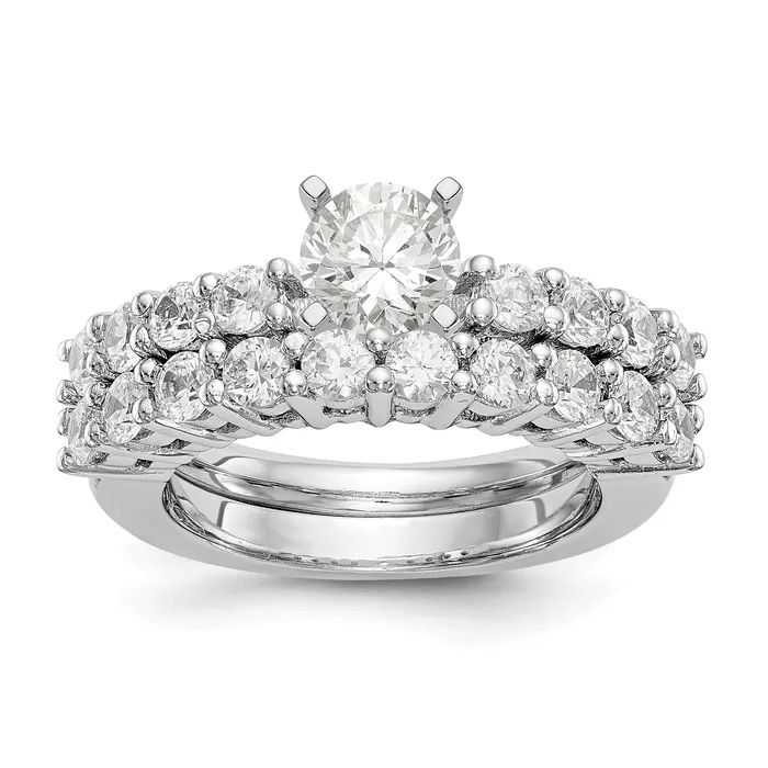 Rings 14K White Gold Diamond Peg Set Engagement Ring Goldiacom
