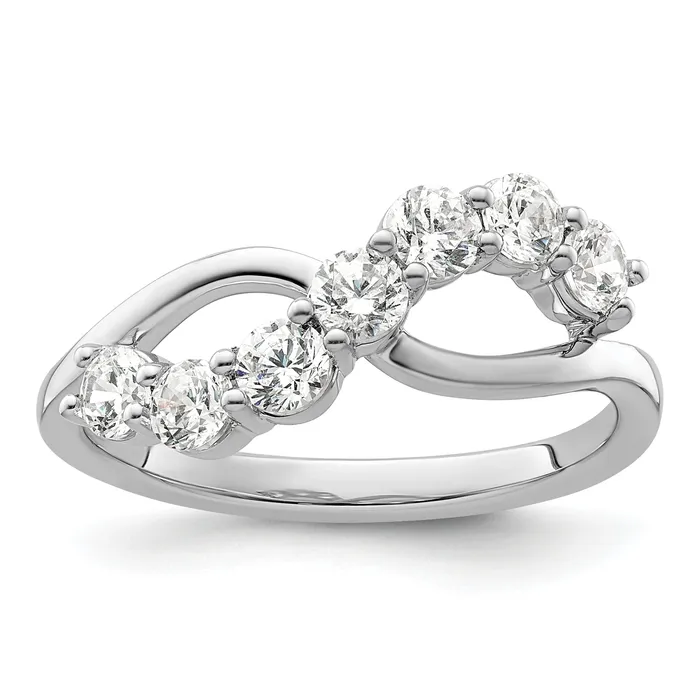 Rings 14K White Gold Lab Grown Diamond VSSI G Band Ring Goldia