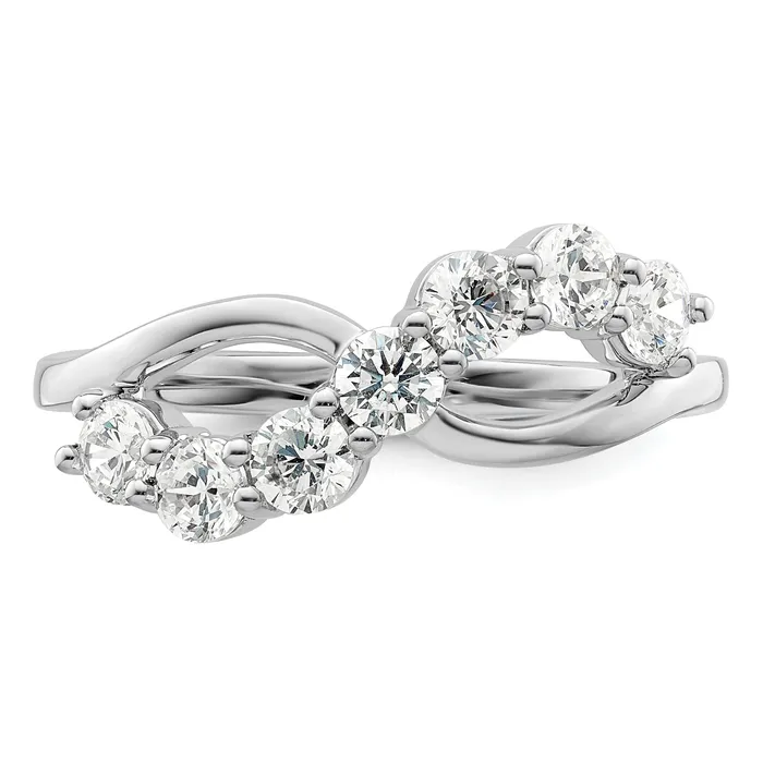 Rings 14K White Gold Lab Grown Diamond VSSI G Band Ring Goldia