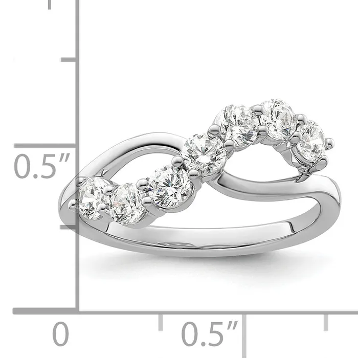 Rings 14K White Gold Lab Grown Diamond VSSI G Band Ring Goldia