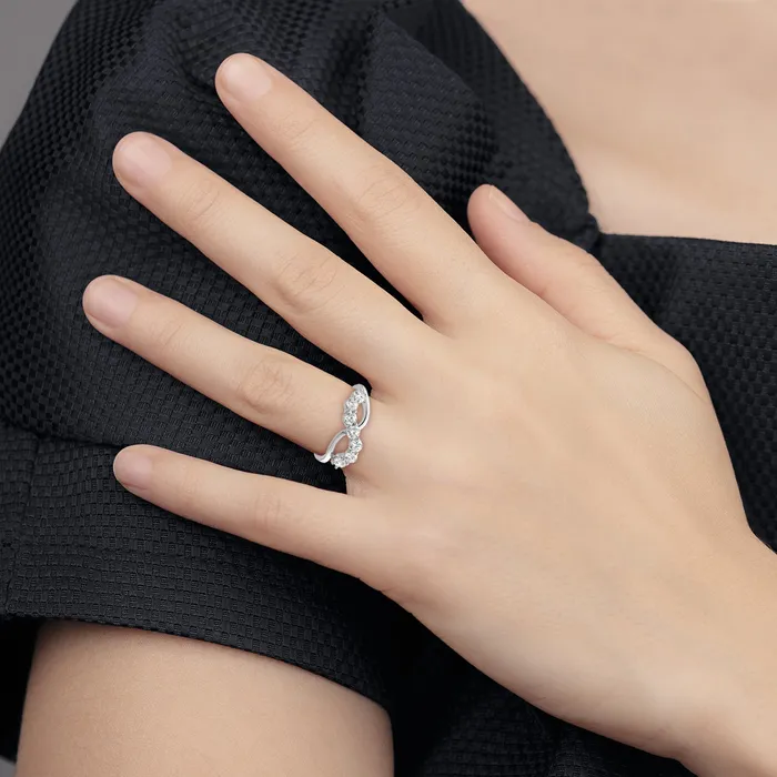 Rings 14K White Gold Lab Grown Diamond VSSI G Band Ring Goldia