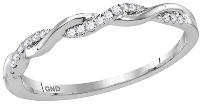 Rings 14k White Gold Round Diamond Twist Stackable Band Ring 112 Cttw Size 65 gndatlanta Rings 14k White Gold Round Diamond Twist Stackable Band Ring 112 Cttw Size 65 gndatlanta