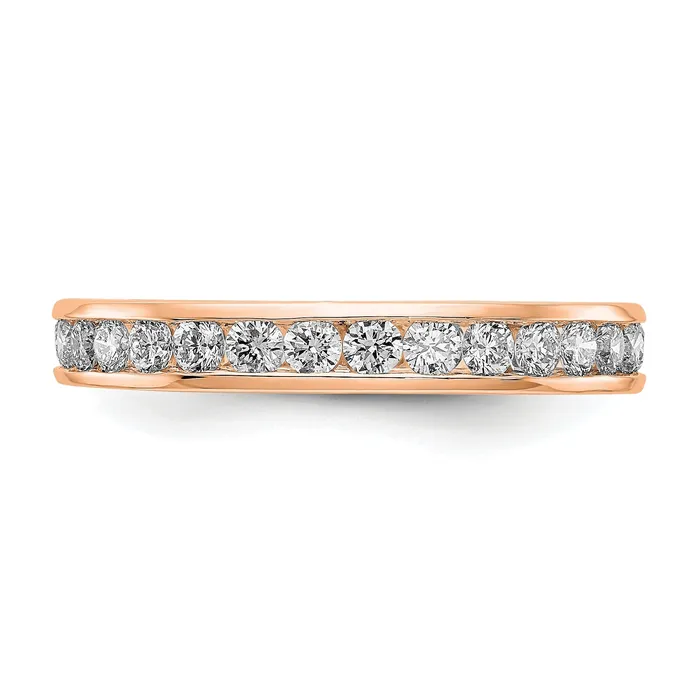 Rings 1Ct Natural Diamond Womens Eternity Wedding Band Ring in 14k Rose Gold Goldiacom