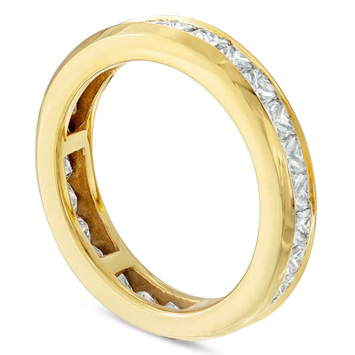 Rings 30 CT TW PrincessCut Natural Diamond Eternity Channel Set Wedding Band in Solid 14K Gold Goldia Rings 30 CT TW PrincessCut Natural Diamond Eternity Channel Set Wedding Band in Solid 14K Gold Goldia