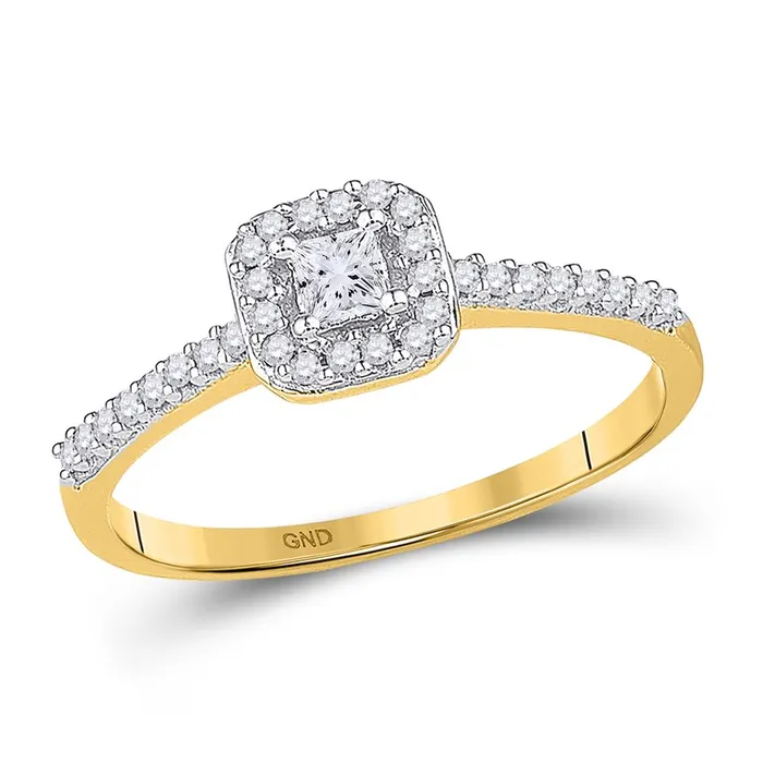 Rings gndatlanta 10k Yellow Gold Princess Diamond Solitaire Bridal Engagement Ring 14 Cttw Rings gndatlanta 10k Yellow Gold Princess Diamond Solitaire Bridal Engagement Ring 14 Cttw