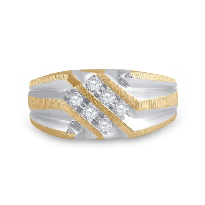 Rings gndatlanta 10k Yellow Gold Round Diamond Band Ring 14 Cttw