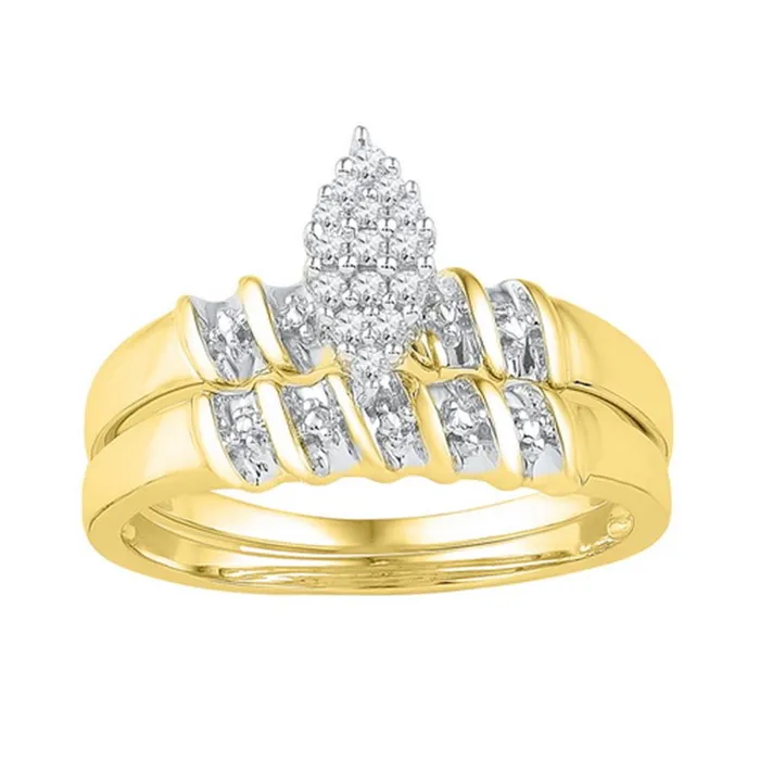 Rings gndatlanta 10k Yellow Gold Round Diamond Bridal Wedding Ring Set 110 Cttw Rings gndatlanta 10k Yellow Gold Round Diamond Bridal Wedding Ring Set 110 Cttw