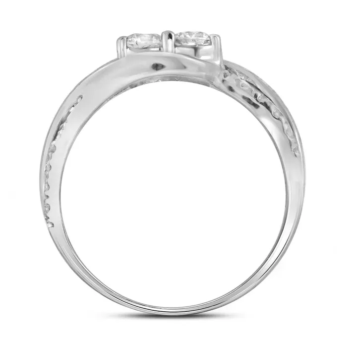 Rings gndatlanta 14k White Gold Round Diamond Bridal Wedding Ring Set 34 Ctw Certified