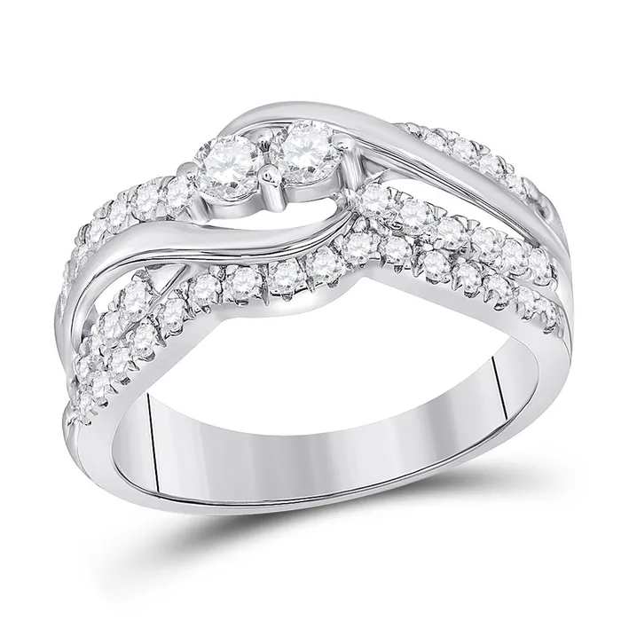 Rings gndatlanta 14k White Gold Round Diamond Bridal Wedding Ring Set 34 Ctw Certified