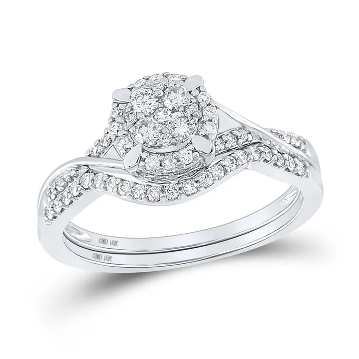 Rings gndatlanta 14k White Gold Round Diamond Bridal Wedding Ring Set 38 Cttw Rings gndatlanta 14k White Gold Round Diamond Bridal Wedding Ring Set 38 Cttw